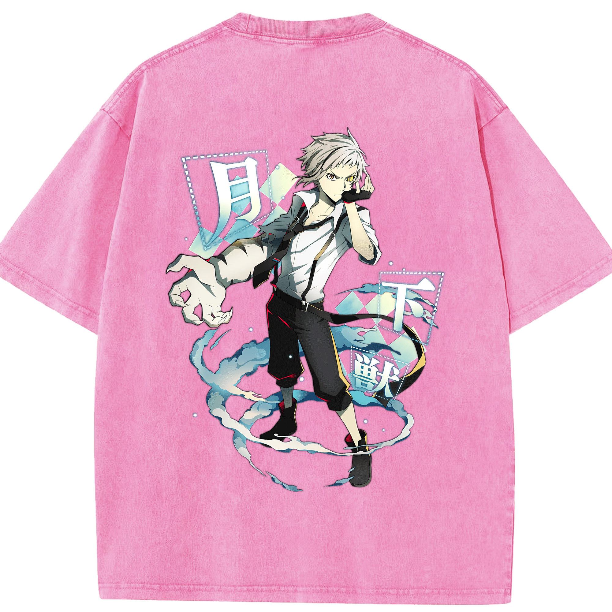 （画像用） 文豪ストレイドッグス Bungo Stray Dogs 綿100% ヴィンテージ風 半袖Tシャツ（背面プリント）